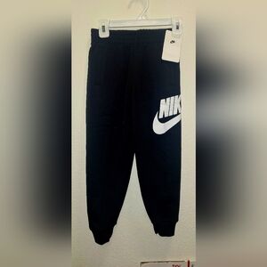 Nike Kids Black Sweatpants with White Logo